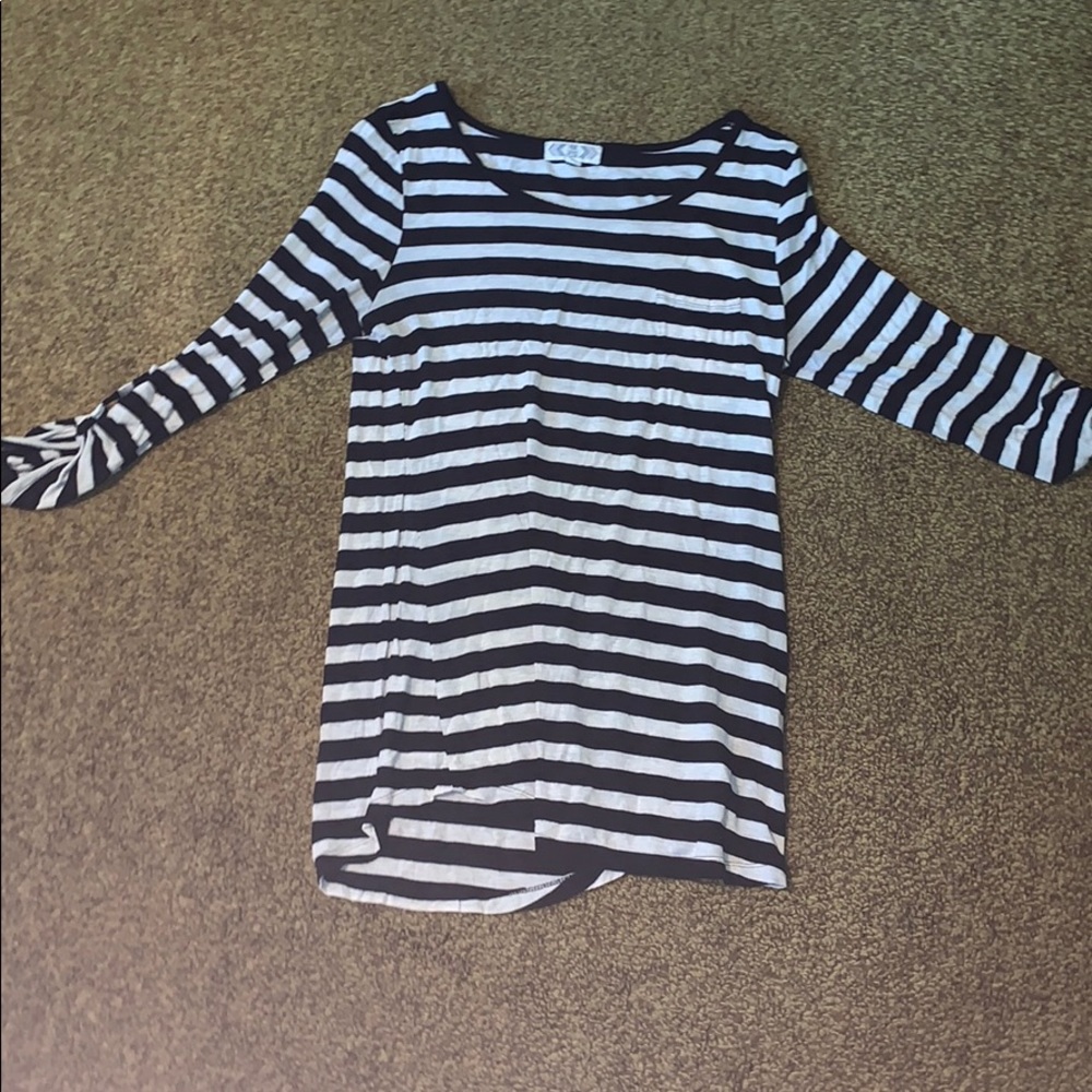 Black and white striped top